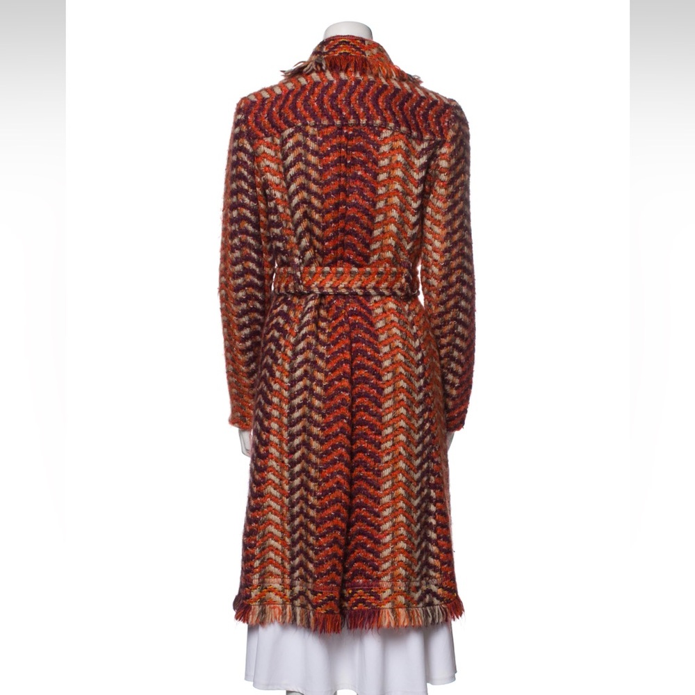 Anna Sui Fall 2006 Burnt Orange Woven Wool Coat RARE size 8 - Picture 4 of 8